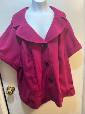 Dana Kay Magenta Short-Sleeve Cape Jacket